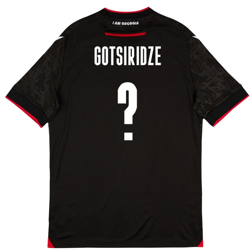 Danxen Men Georgia Davit Gotsiridze #0 Black White Red Away Jersey 26-28 T-Shirt