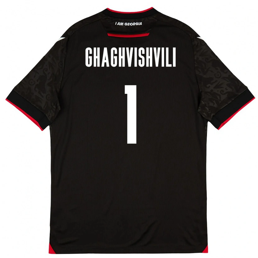 Danxen Men Georgia Mate Ghaghvishvili #1 Black White Red Away Jersey 26-28 T-Shirt