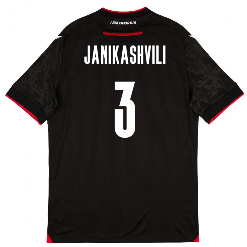 Danxen Men Georgia Mariami Janikashvili #3 Black White Red Away Jersey 26-28 T-Shirt