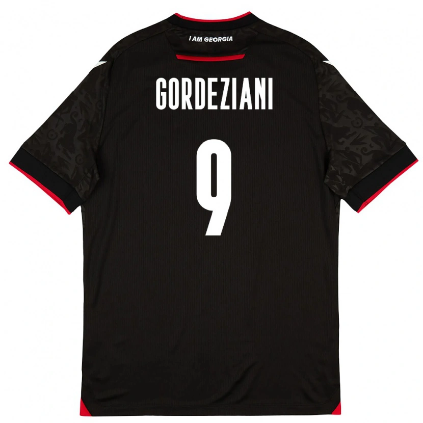 Danxen Men Georgia Vasilios Gordeziani #9 Black White Red Away Jersey 26-28 T-Shirt