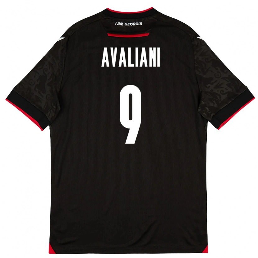 Danxen Men Georgia Aleksandre Avaliani #9 Black White Red Away Jersey 26-28 T-Shirt