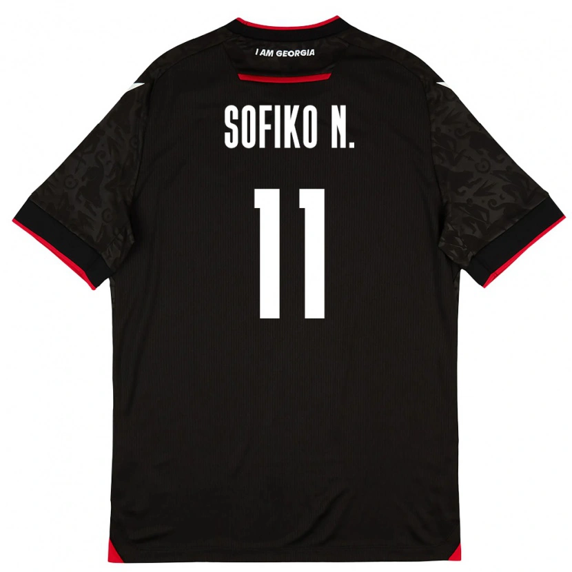 Danxen Men Georgia Sofiko Narsia #11 Black White Red Away Jersey 26-28 T-Shirt