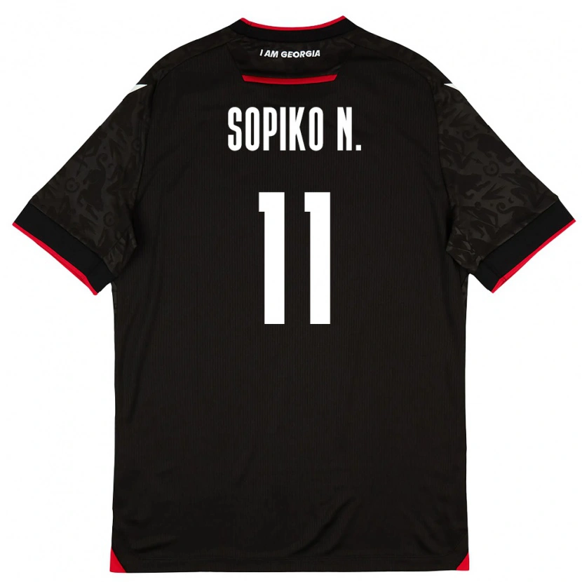 Danxen Men Georgia Sopiko Narsia #11 Black White Red Away Jersey 26-28 T-Shirt