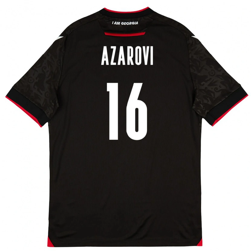 Danxen Men Georgia Irakli Azarovi #16 Black White Red Away Jersey 26-28 T-Shirt