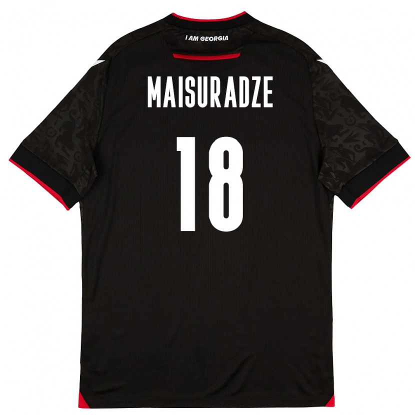 Danxen Men Georgia Giorgi Maisuradze #18 Black White Red Away Jersey 26-28 T-Shirt