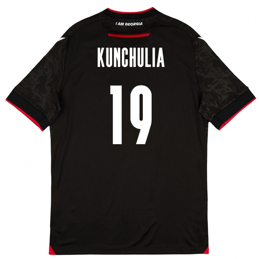 Danxen Men Georgia Aleksandre Kunchulia #19 Black White Red Away Jersey 26-28 T-Shirt
