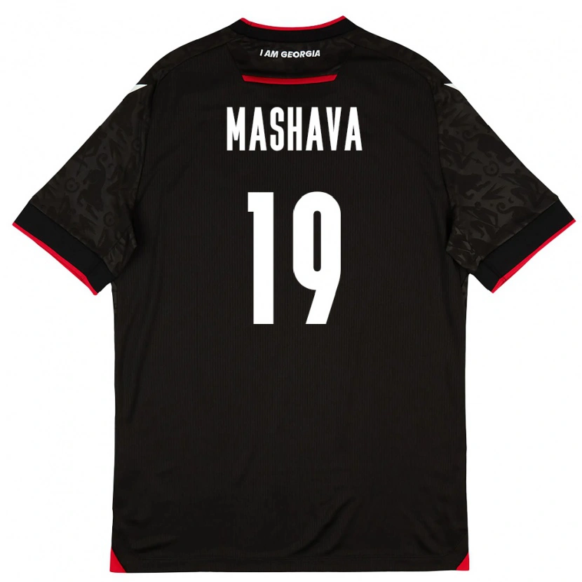 Danxen Men Georgia Avtandil Mashava #19 Black White Red Away Jersey 26-28 T-Shirt
