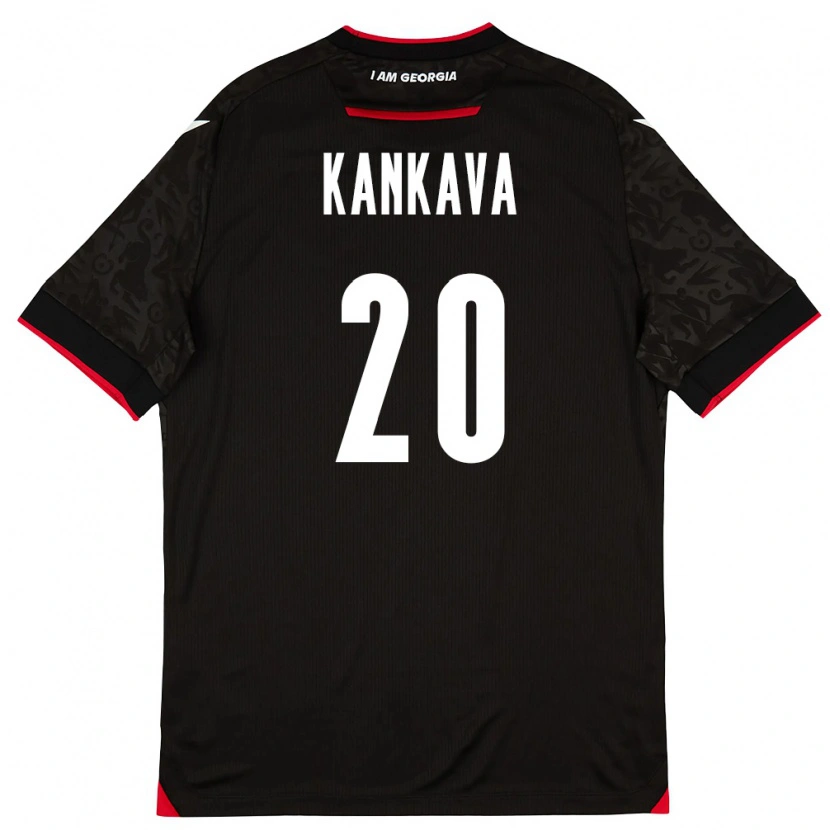 Danxen Men Georgia Jaba Kankava #20 Black White Red Away Jersey 26-28 T-Shirt