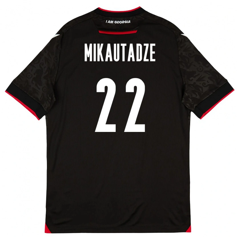 Danxen Men Georgia Georges Mikautadze #22 Black White Red Away Jersey 26-28 T-Shirt