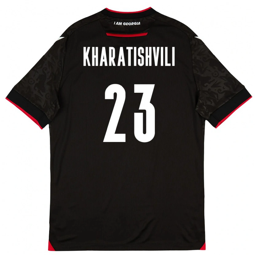 Danxen Men Georgia Luka Kharatishvili #23 Black White Red Away Jersey 26-28 T-Shirt