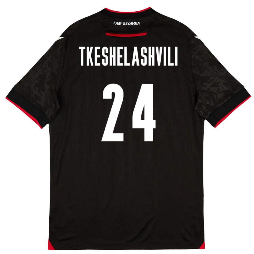 Danxen Men Georgia Amiran Tkeshelashvili #24 Black White Red Away Jersey 26-28 T-Shirt