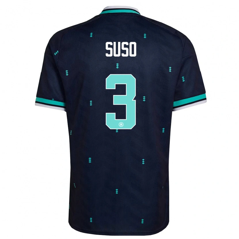 Danxen Men Germany Sima Suso #3 Navy Sky Blue White Away Jersey 26-28 T-Shirt