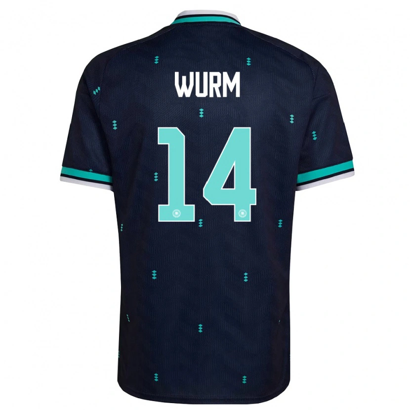 Danxen Men Germany Leopold Wurm #14 Navy Sky Blue White Away Jersey 26-28 T-Shirt