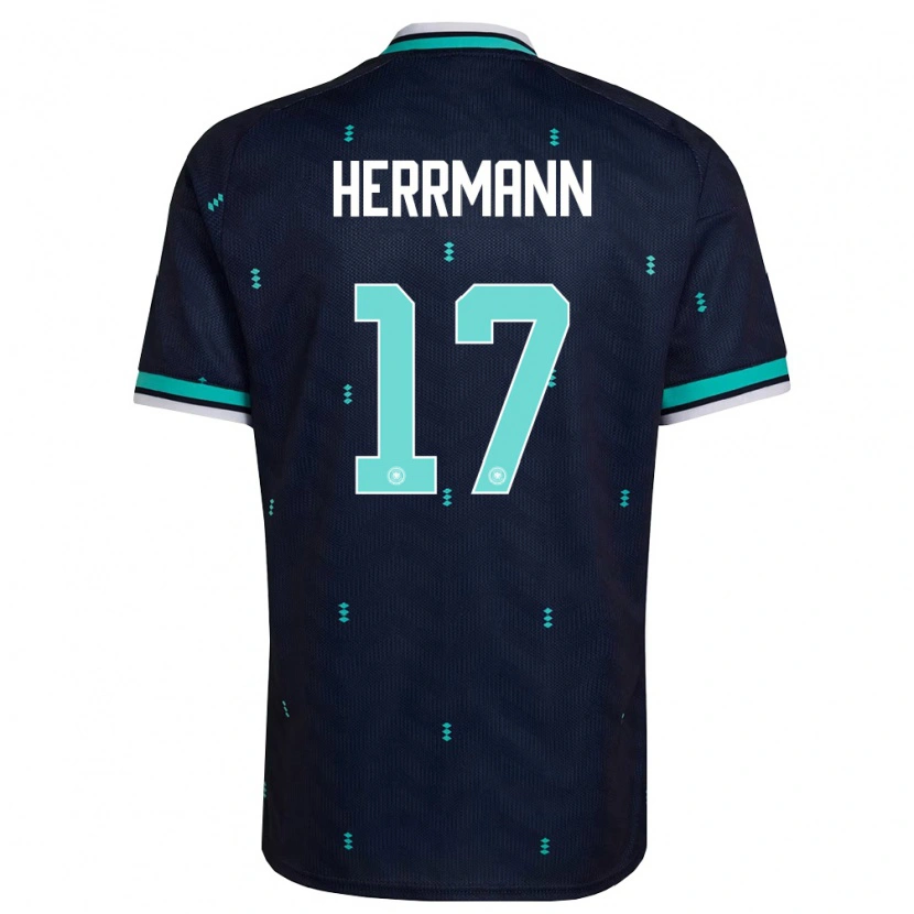 Danxen Men Germany Charles Herrmann #17 Navy Sky Blue White Away Jersey 26-28 T-Shirt