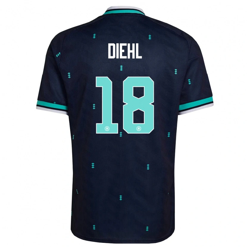 Danxen Men Germany Justin Diehl #18 Navy Sky Blue White Away Jersey 26-28 T-Shirt