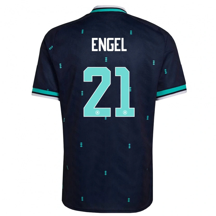 Danxen Men Germany Oskar Engel #21 Navy Sky Blue White Away Jersey 26-28 T-Shirt