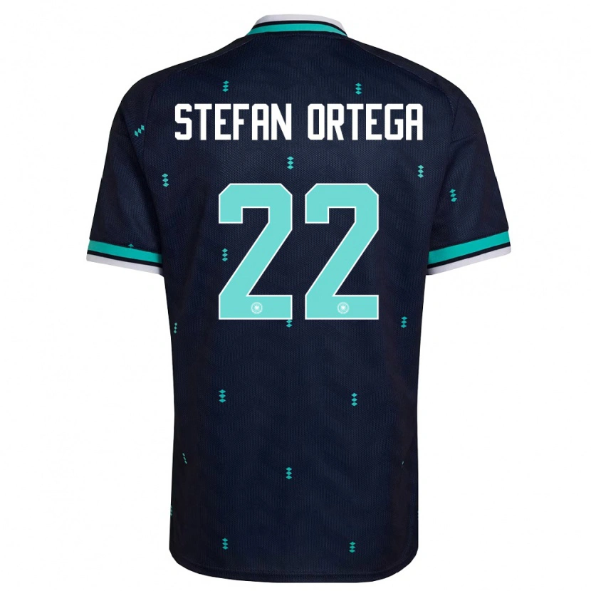 Danxen Men Germany Stefan Ortega #22 Navy Sky Blue White Away Jersey 26-28 T-Shirt