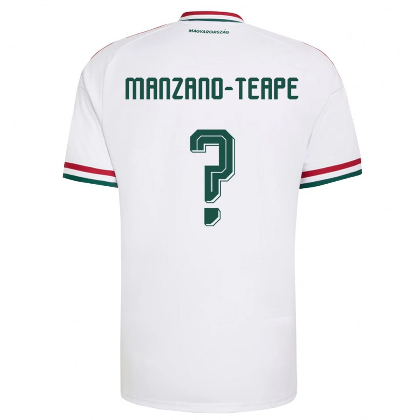 Danxen Men Hungary Dániel Manzano-Teape #0 White Red Green Away Jersey 26-28 T-Shirt