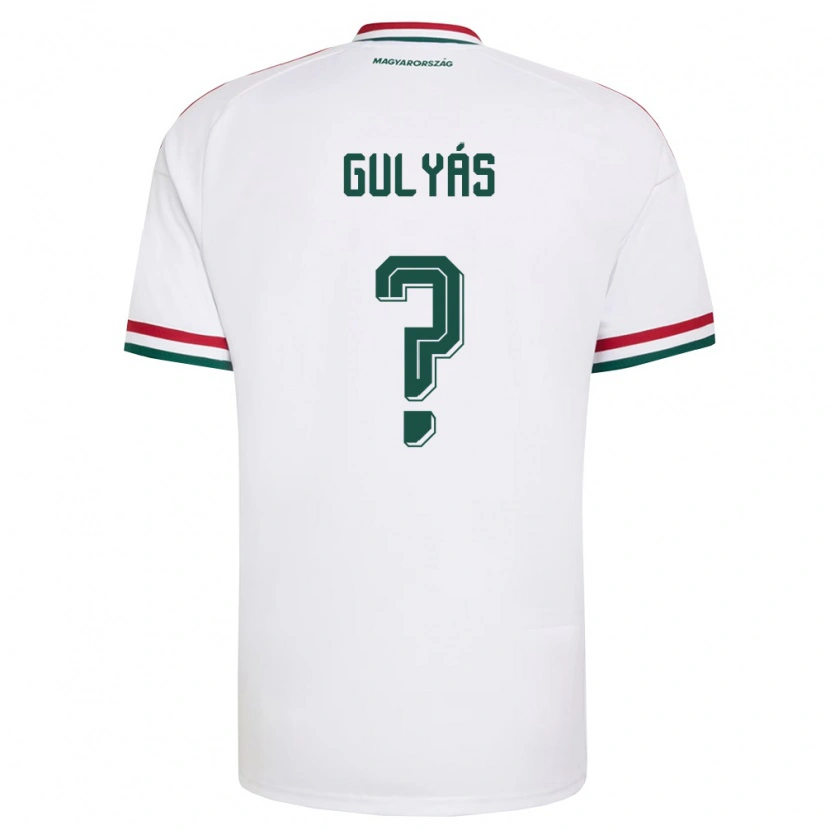 Danxen Men Hungary Kristóf Gulyás #0 White Red Green Away Jersey 26-28 T-Shirt