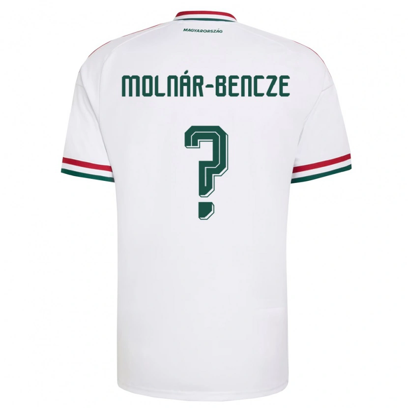 Danxen Men Hungary Zsombor Molnár-Bencze #0 White Red Green Away Jersey 26-28 T-Shirt