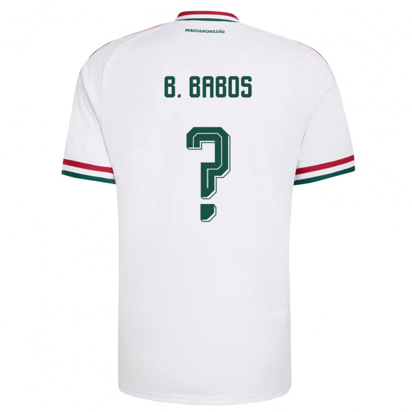 Danxen Men Hungary Bence Babos #0 White Red Green Away Jersey 26-28 T-Shirt