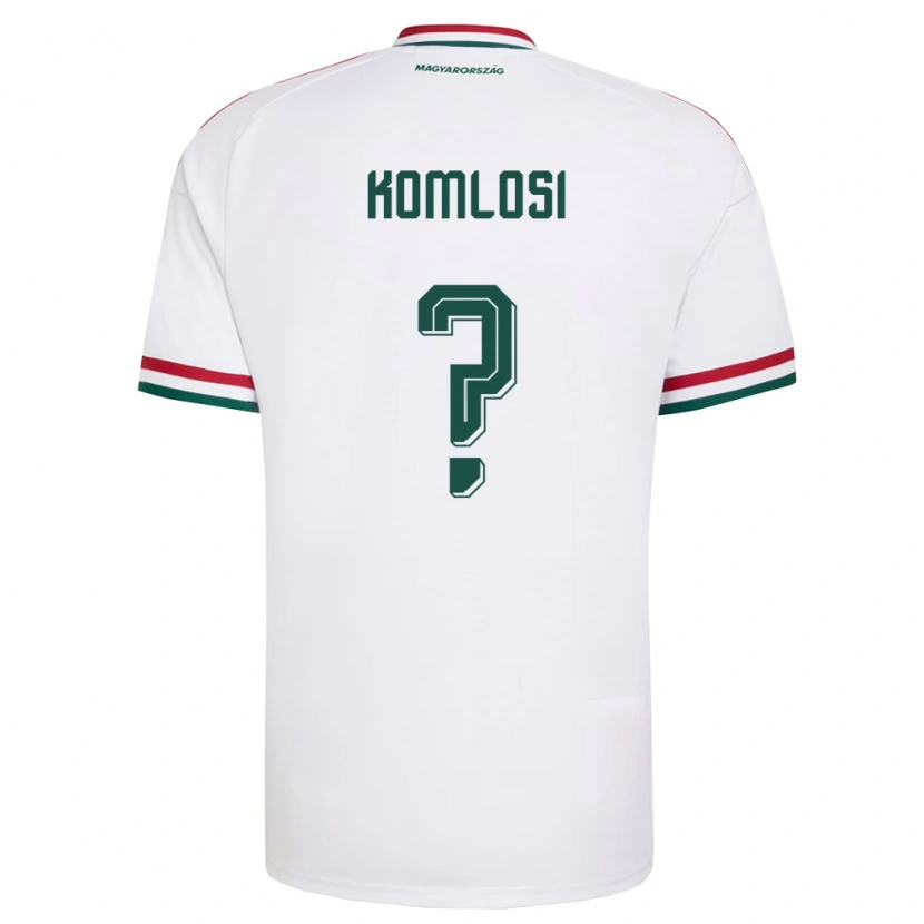 Danxen Men Hungary Bence Komlósi #0 White Red Green Away Jersey 26-28 T-Shirt