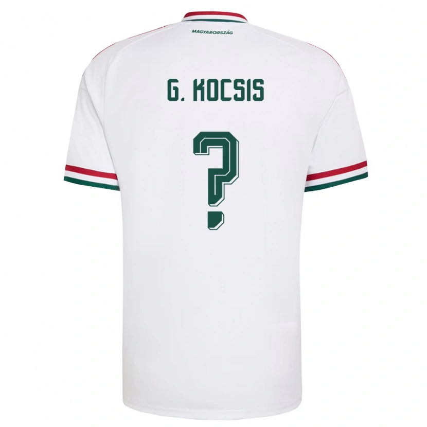 Danxen Men Hungary Gergely Kocsis #0 White Red Green Away Jersey 26-28 T-Shirt