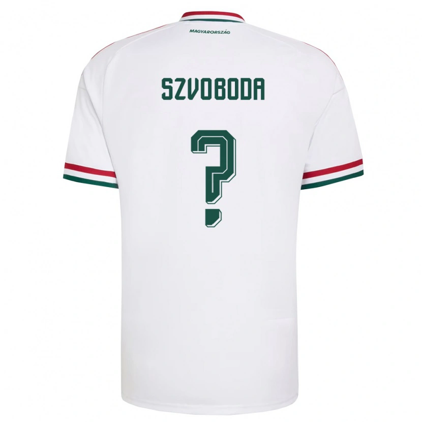 Danxen Men Hungary Dániel Szvoboda #0 White Red Green Away Jersey 26-28 T-Shirt