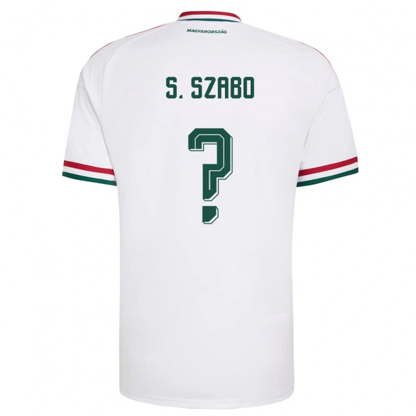 Danxen Men Hungary Szilárd Szabó #0 White Red Green Away Jersey 26-28 T-Shirt