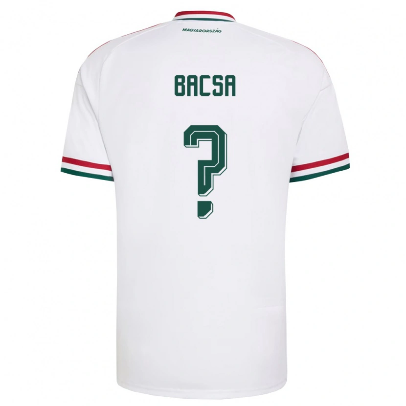 Danxen Men Hungary Benjámin Bacsa #0 White Red Green Away Jersey 26-28 T-Shirt