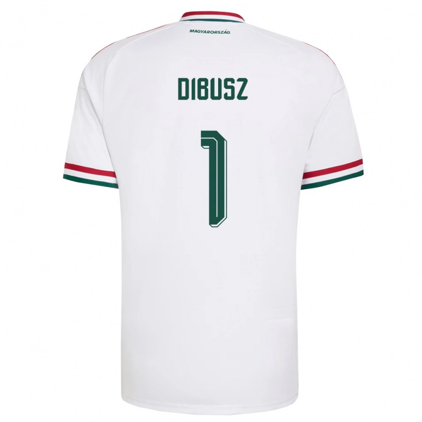 Danxen Men Hungary Dénes Dibusz #1 White Red Green Away Jersey 26-28 T-Shirt