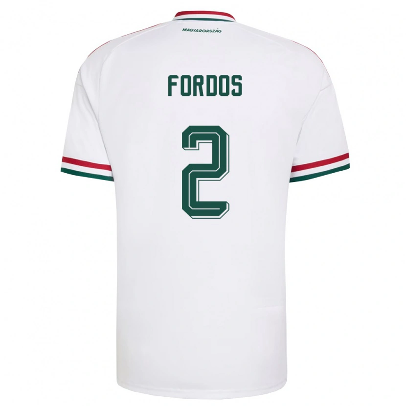 Danxen Men Hungary Beatrix Fördős #2 White Red Green Away Jersey 26-28 T-Shirt