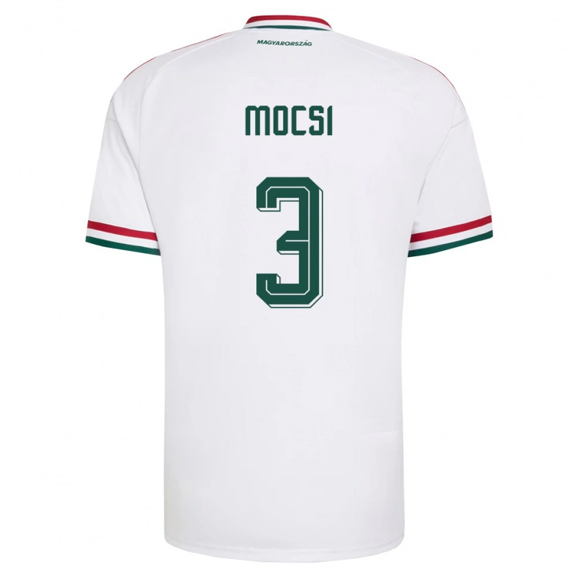 Danxen Men Hungary Attila Mocsi #3 White Red Green Away Jersey 26-28 T-Shirt
