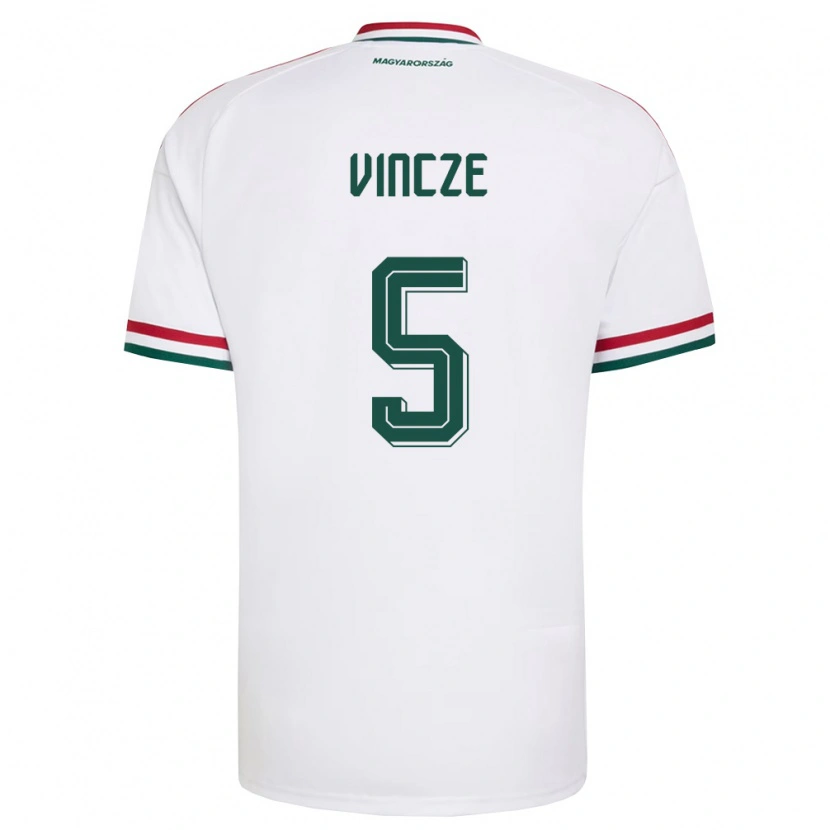 Danxen Men Hungary Tamás Vincze #5 White Red Green Away Jersey 26-28 T-Shirt