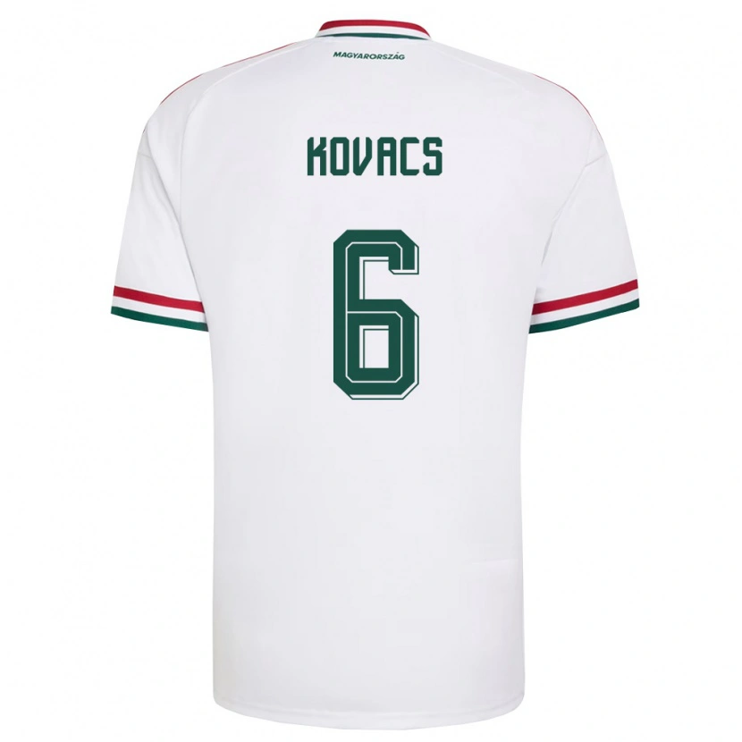 Danxen Men Hungary Noel Kovács #6 White Red Green Away Jersey 26-28 T-Shirt
