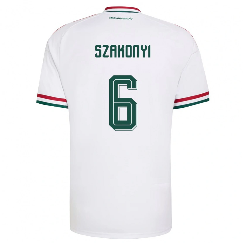 Danxen Men Hungary Emese Szakonyi #6 White Red Green Away Jersey 26-28 T-Shirt