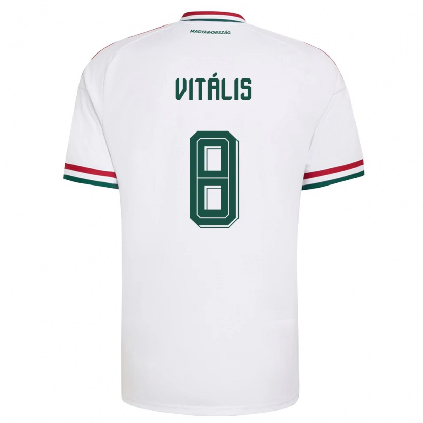 Danxen Men Hungary Milán Vitális #8 White Red Green Away Jersey 26-28 T-Shirt