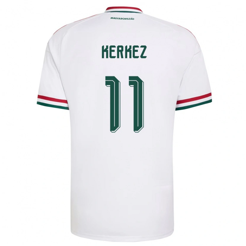 Danxen Men Hungary Milos Kerkez #11 White Red Green Away Jersey 26-28 T-Shirt