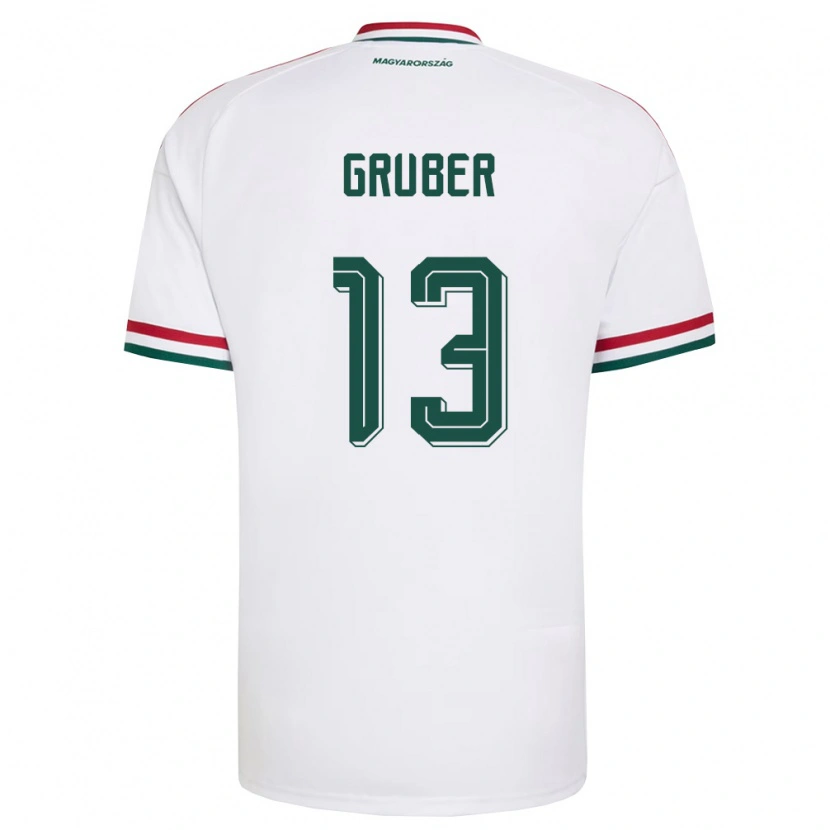 Danxen Men Hungary Zsombor Gruber #13 White Red Green Away Jersey 26-28 T-Shirt