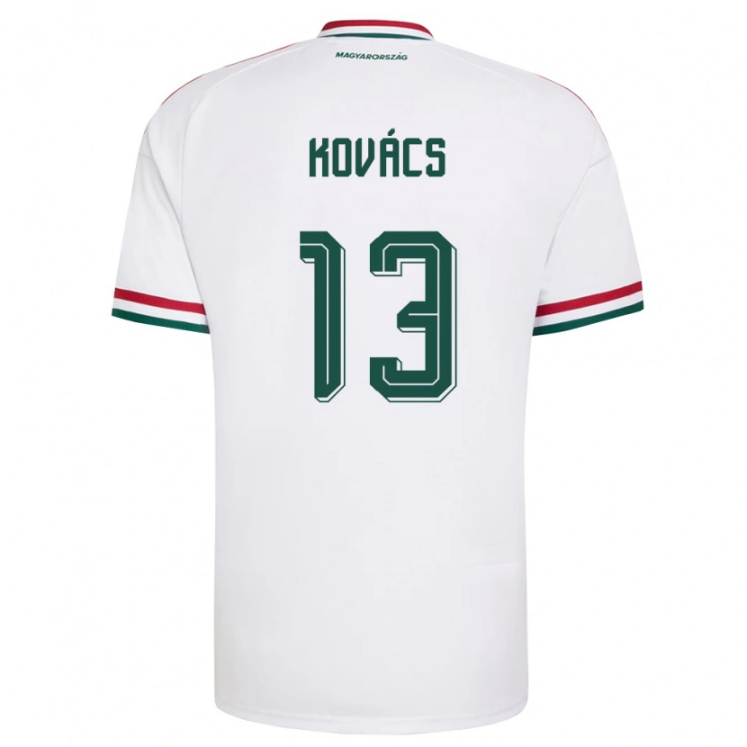 Danxen Men Hungary Patrik Kovács #13 White Red Green Away Jersey 26-28 T-Shirt