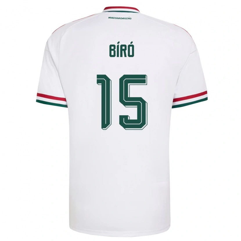 Danxen Men Hungary Barnabás Bíró #15 White Red Green Away Jersey 26-28 T-Shirt