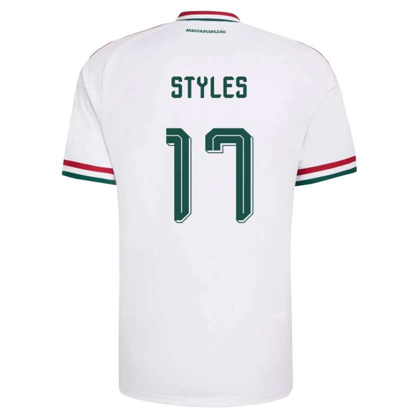 Danxen Men Hungary Callum Styles #17 White Red Green Away Jersey 26-28 T-Shirt