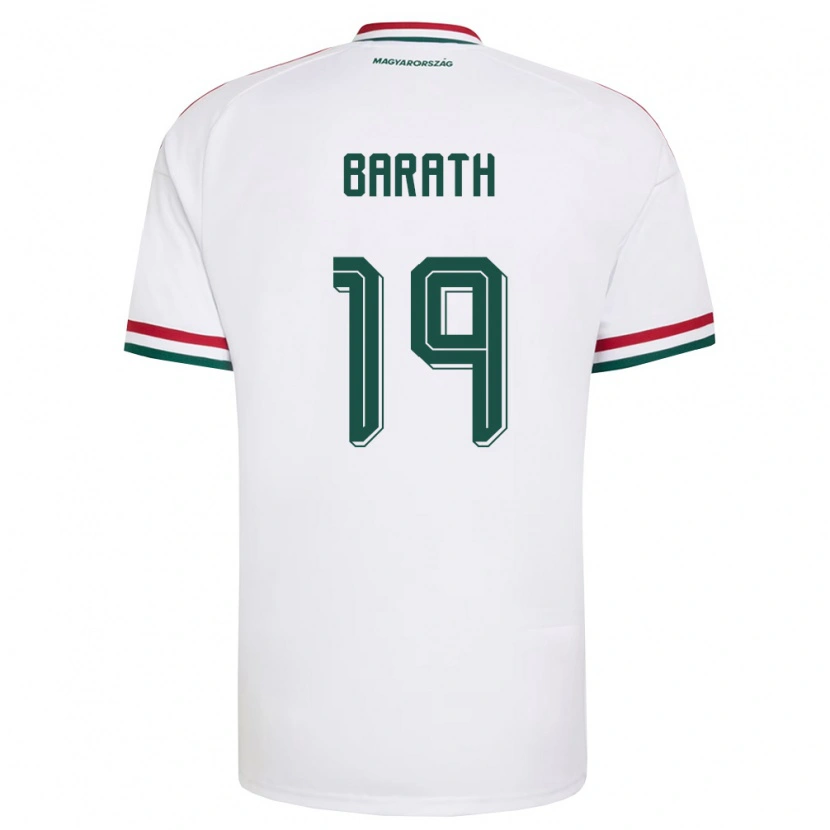 Danxen Men Hungary Péter Baráth #19 White Red Green Away Jersey 26-28 T-Shirt
