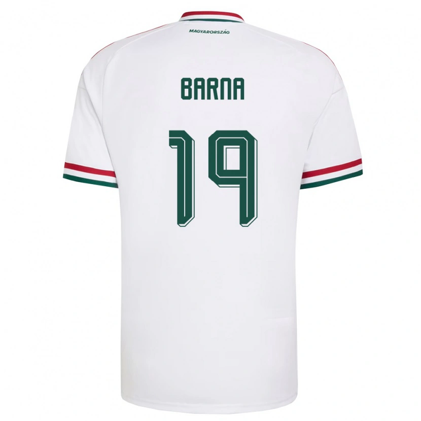 Danxen Men Hungary Daniel Barna #19 White Red Green Away Jersey 26-28 T-Shirt
