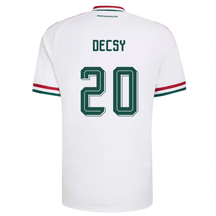 Danxen Men Hungary Ádám Décsy #20 White Red Green Away Jersey 26-28 T-Shirt