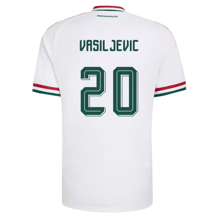 Danxen Men Hungary Andrej Vasiljevic #20 White Red Green Away Jersey 26-28 T-Shirt