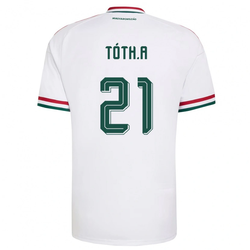 Danxen Men Hungary Alex Tóth #21 White Red Green Away Jersey 26-28 T-Shirt