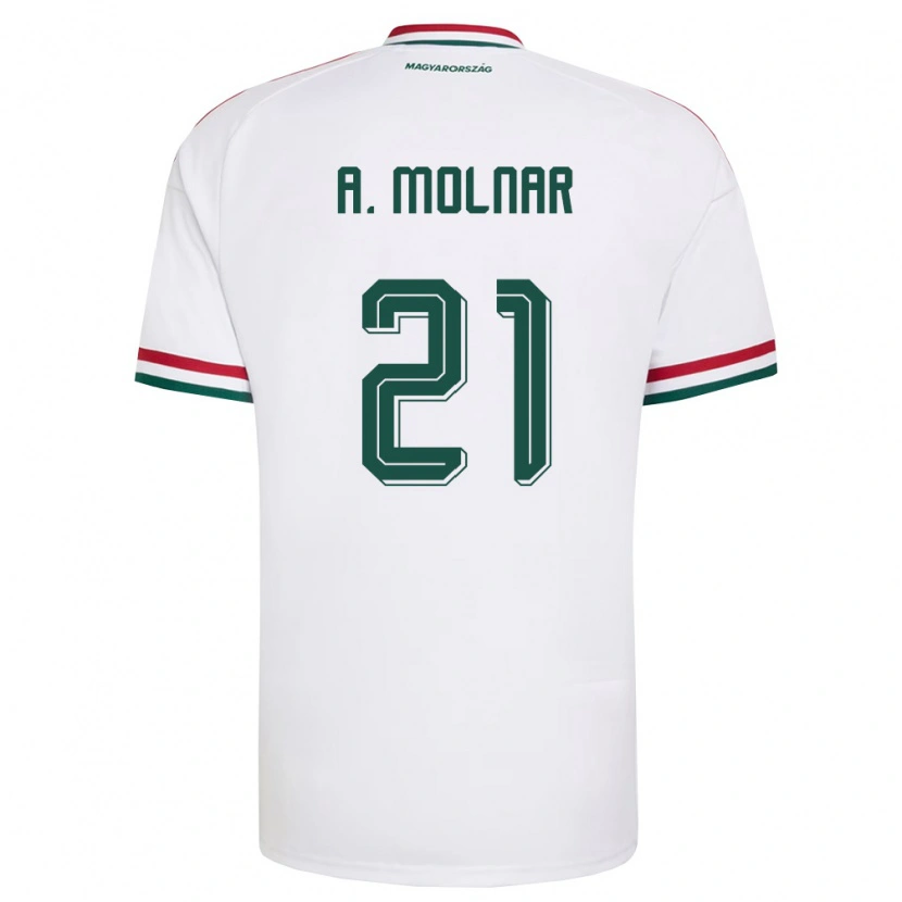 Danxen Men Hungary Ádin Molnár #21 White Red Green Away Jersey 26-28 T-Shirt