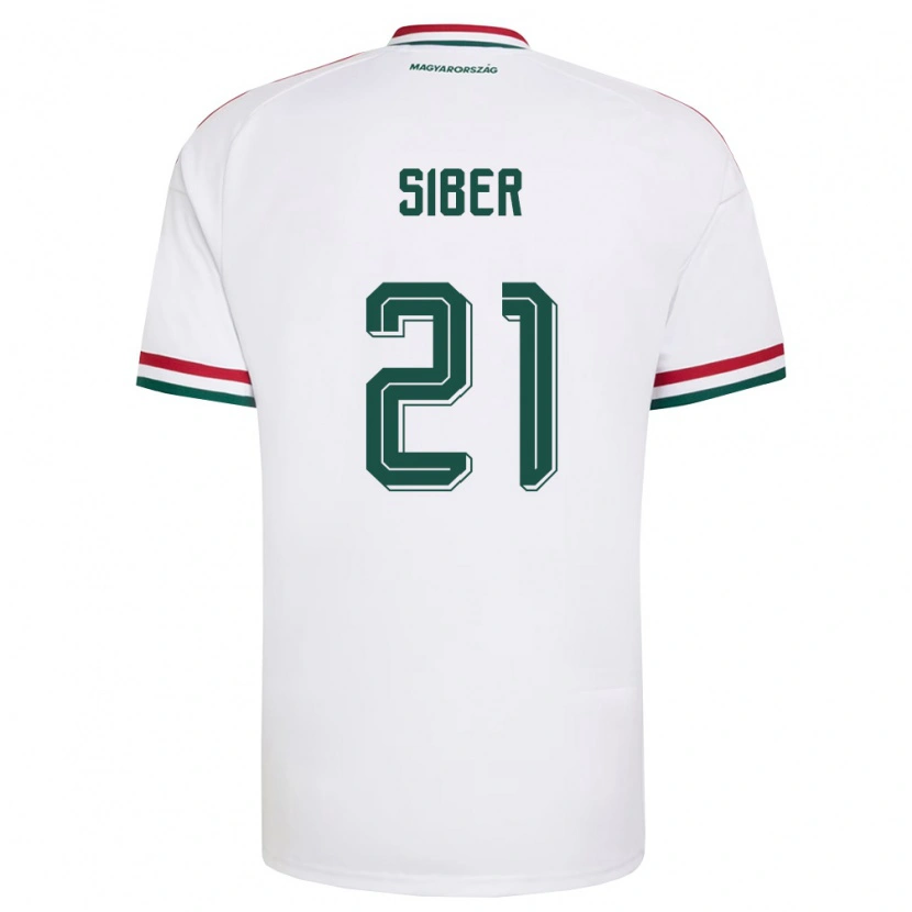 Danxen Men Hungary Glória Siber #21 White Red Green Away Jersey 26-28 T-Shirt