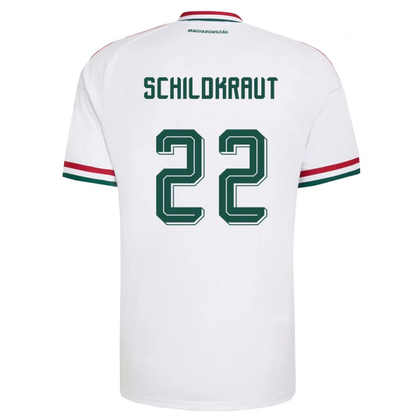 Danxen Men Hungary Fruzsina Schildkraut #22 White Red Green Away Jersey 26-28 T-Shirt